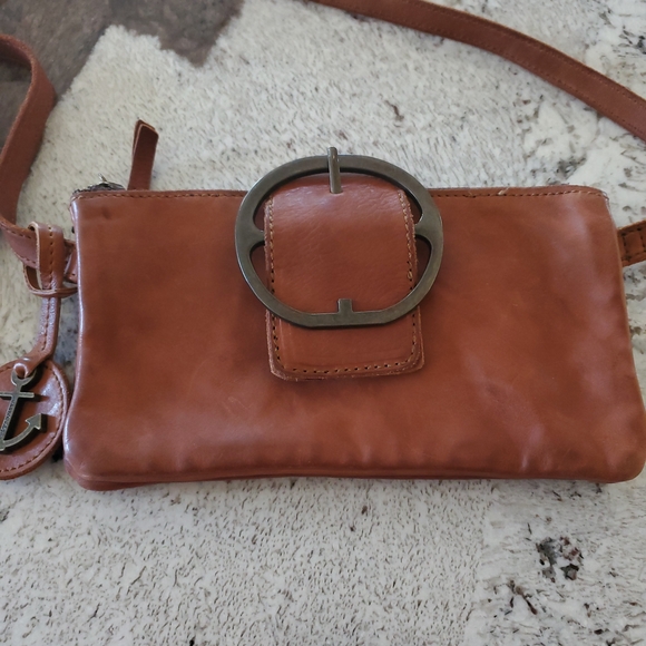 Harbour 2nd Cognac Leather Crossbody Bag with Buckle - Picture 12 of 15